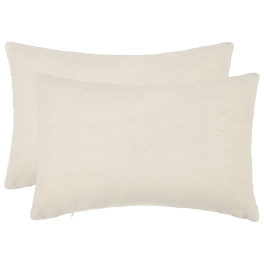 Cushion Cover 2 pcs HEERLEN Cream 50 x 80 cm Bouclé