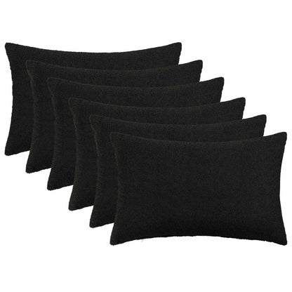 Cushion Cover 6 pcs HEERLEN Black 50 x 80 cm Bouclé