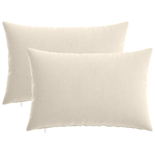 Cushion Cover 2 pcs HEERLEN Cream 50 x 80 cm Chenille Fabric