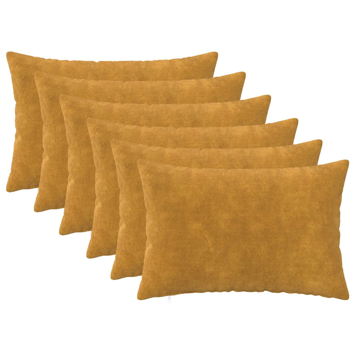 Cushion Cover 6 pcs HEERLEN Yellow 50 x 80 cm Microfiber Fleece