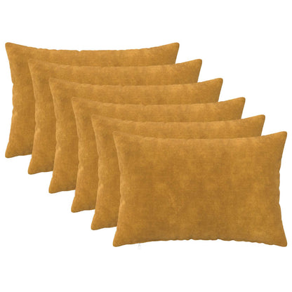 Cushion Cover 6 pcs HEERLEN Yellow 50 x 80 cm Microfiber Fleece
