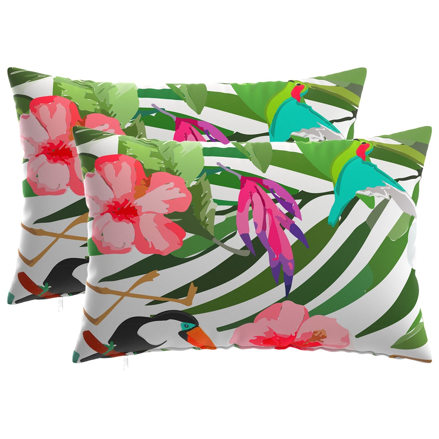 Cushion Cover 2 pcs HEERLEN Black 50 x 80 cm Polyester