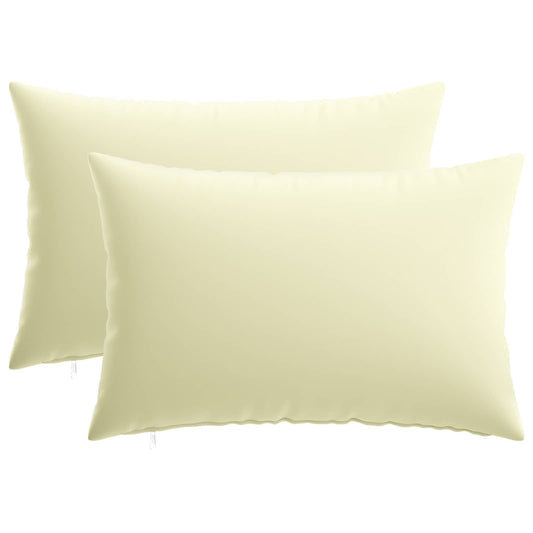 Cushion Cover 2 pcs HEERLEN Cream 50 x 80 cm Polyester