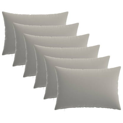 Cushion Cover 6 pcs HEERLEN Grey 50 x 80 cm Polyester