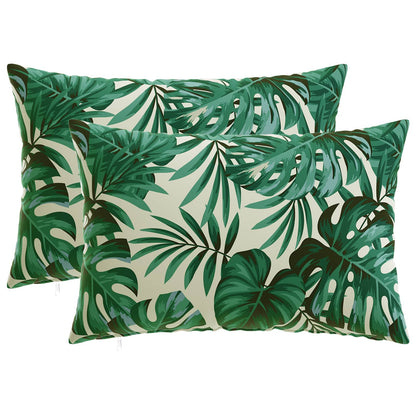 Cushion Cover 2 pcs HEERLEN Leaf Pattern 50 x 80 cm Polyester