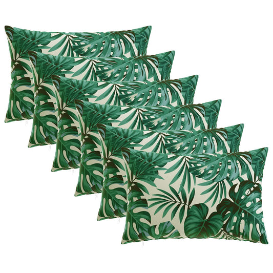 Cushion Cover 6 pcs HEERLEN Leaf Pattern 50 x 80 cm Polyester