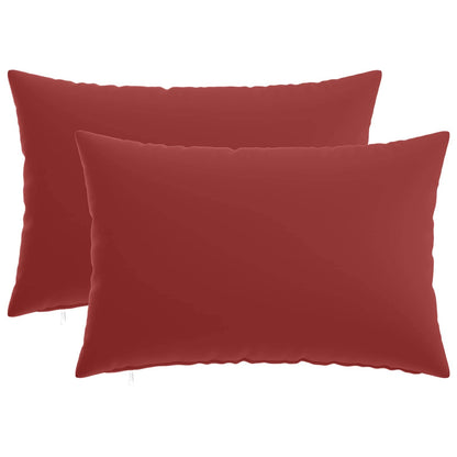Cushion Cover 2 pcs HEERLEN Wine Red 50 x 80 cm Polyester