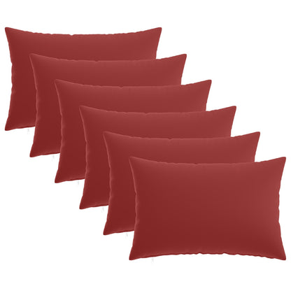 Cushion Cover 6 pcs HEERLEN Wine Red 50 x 80 cm Polyester