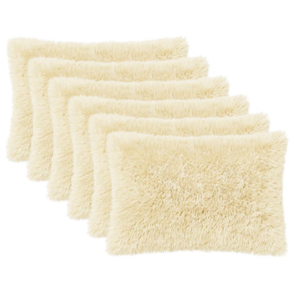 Cushion Cover 6 pcs HEERLEN Cream 50 x 80 cm PV Fleece