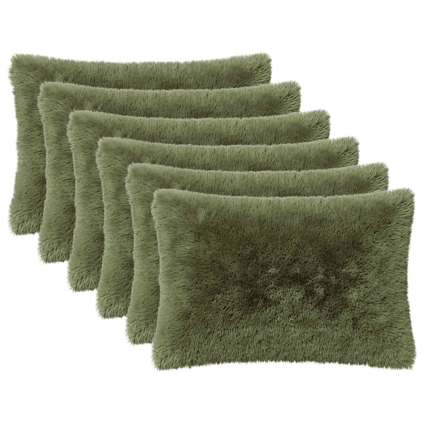 Cushion Cover 6 pcs HEERLEN Green 50 x 80 cm PV Fleece