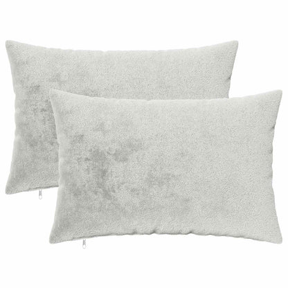 Cushion Cover 2 pcs HEERLEN Light Grey 50 x 80 cm Flannel