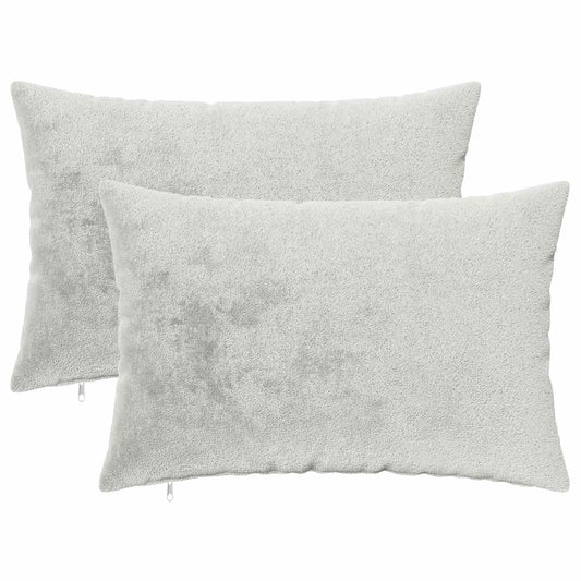Cushion Cover 2 pcs HEERLEN Light Grey 50 x 80 cm Flannel