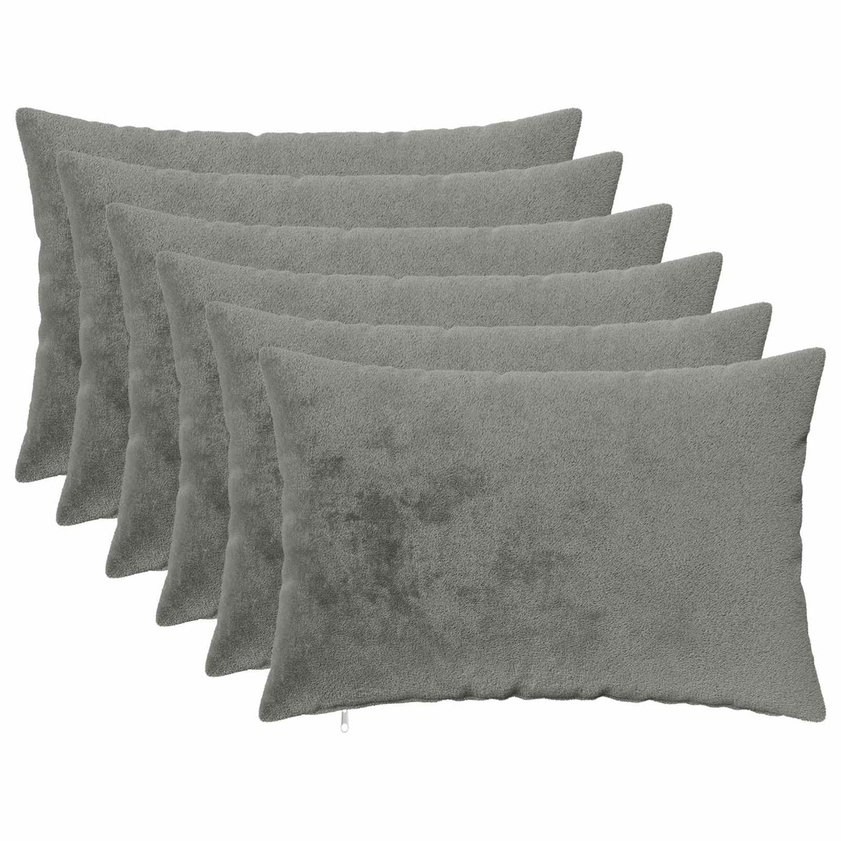 Cushion Cover 6 pcs HEERLEN Dark Grey 50 x 80 cm Flannel
