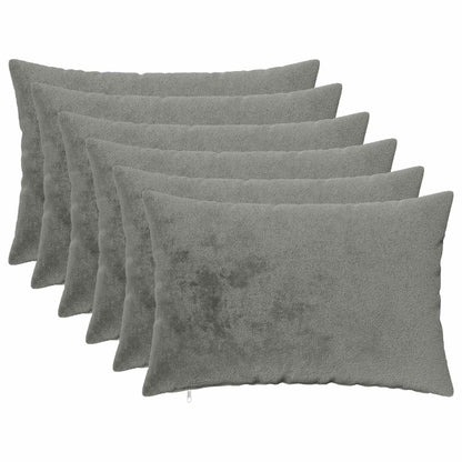 Cushion Cover 6 pcs HEERLEN Dark Grey 50 x 80 cm Flannel