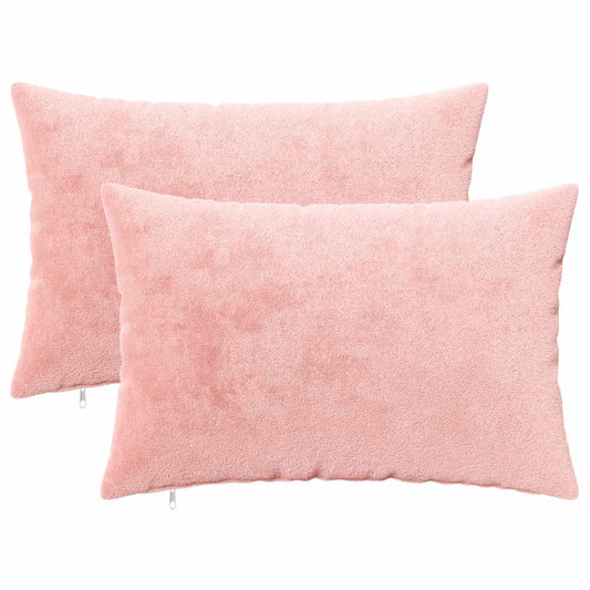 Cushion Cover 2 pcs HEERLEN Pink 50 x 80 cm Flannel
