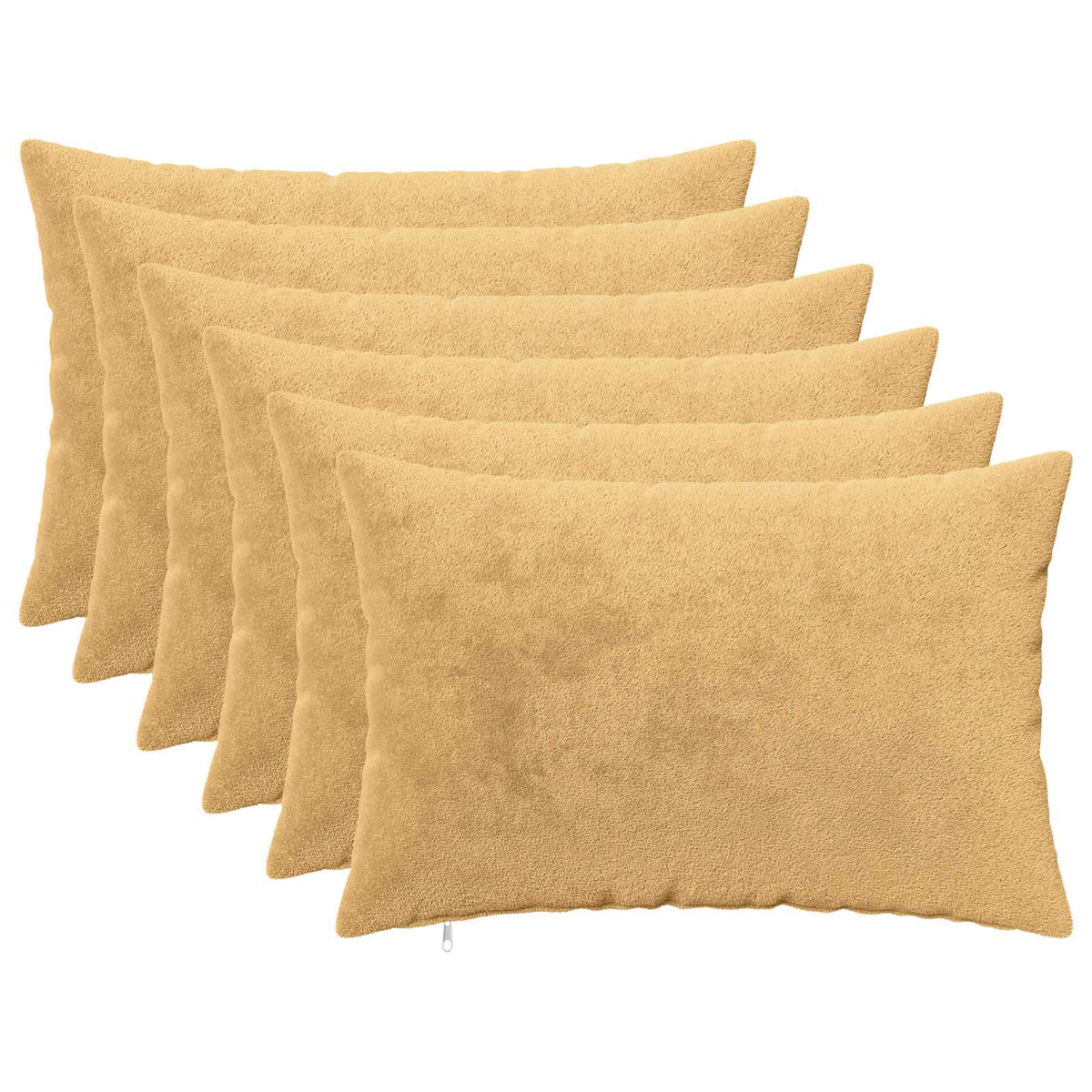 Cushion Cover 6 pcs HEERLEN Taupe 50 x 80 cm Flannel