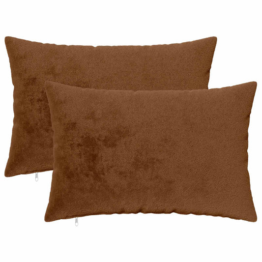 Cushion Cover 2 pcs HEERLEN Light Brown 50 x 80 cm Flannel