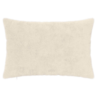 Cushion Cover 2 pcs HEERLEN White 50 x 80 cm Faux Rabbit Fur