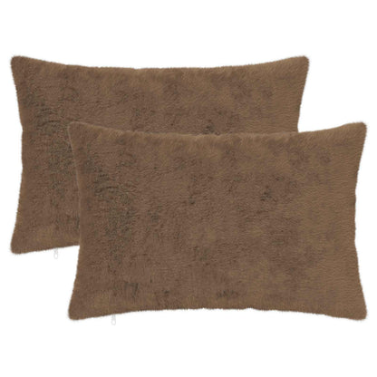 Cushion Cover 2 pcs HEERLEN Light Brown 50 x 80 cm