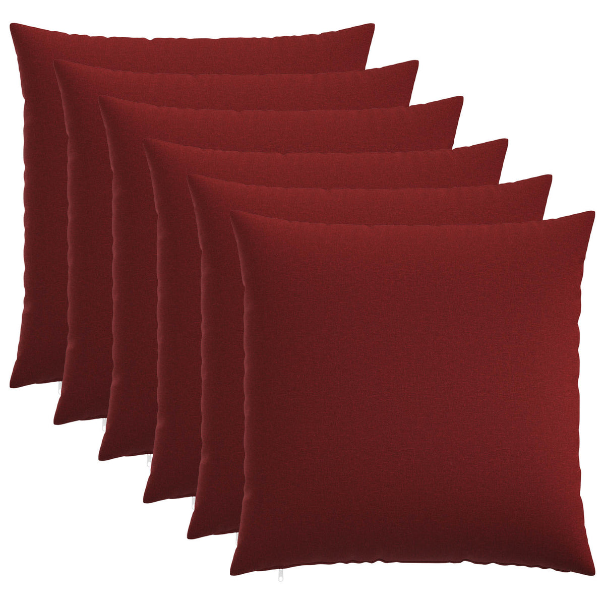 Cushion Cover 6 pcs HEERLEN Wine Red 55 x 55 cm Fabric