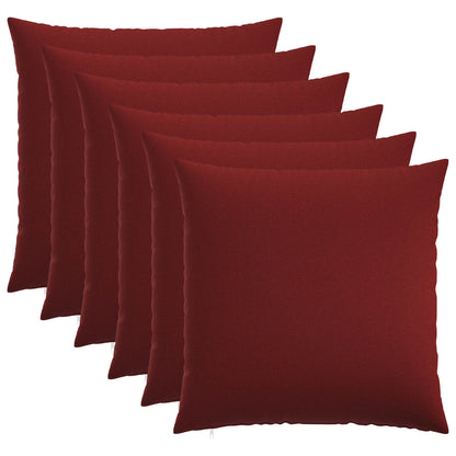 Cushion Cover 6 pcs HEERLEN Wine Red 55 x 55 cm Fabric