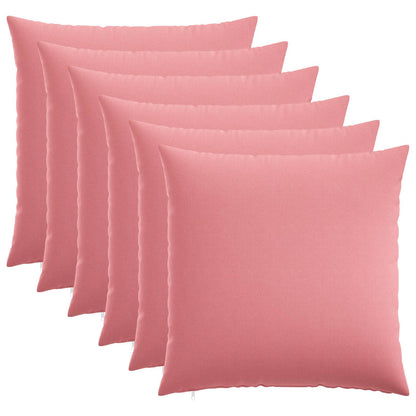 Cushion Cover 6 pcs HEERLEN Pink 55 x 55 cm Fabric