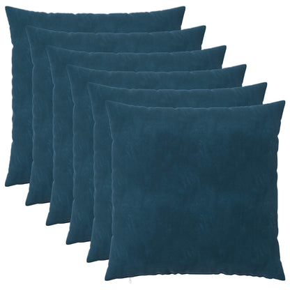 Cushion Cover 6 pcs HEERLEN Blue 55 x 55 cm Velvet
