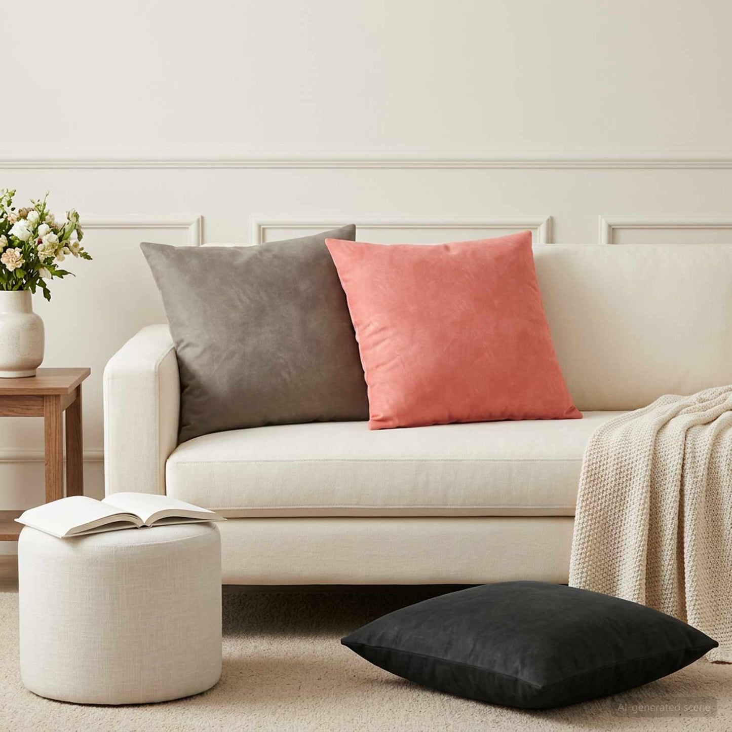 Cushion Cover 6 pcs HEERLEN Pink 55 x 55 cm Velvet