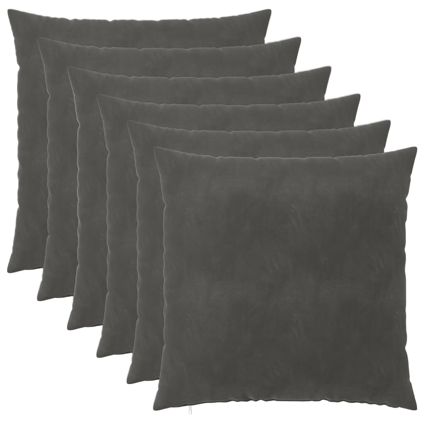Cushion Cover 6 pcs HEERLEN Dark Grey 55 x 55 cm Velvet