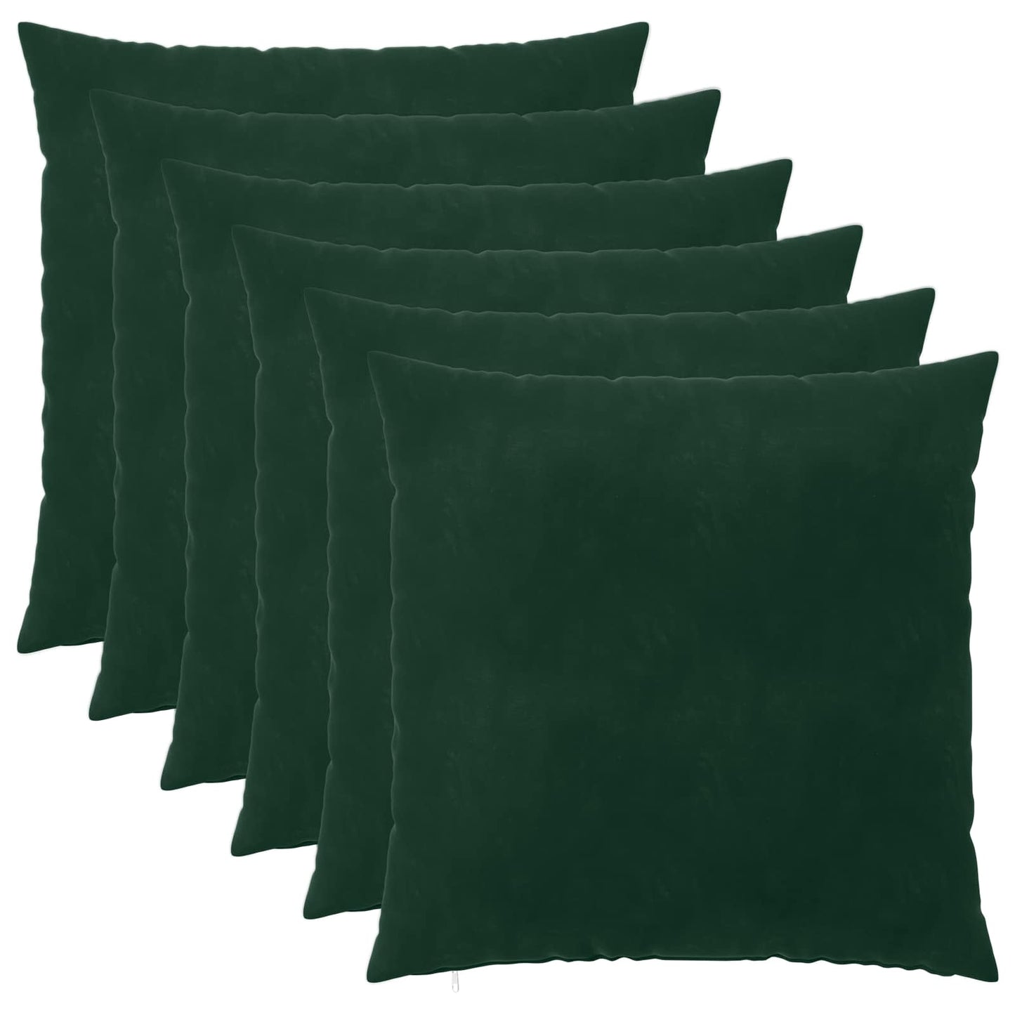 Cushion Cover 6 pcs HEERLEN Dark Green 55 x 55 cm Velvet