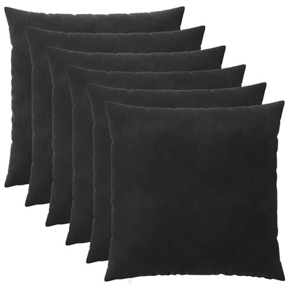 Cushion Cover 6 pcs HEERLEN Black 55 x 55 cm Velvet