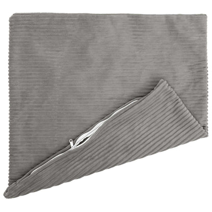 Cushion Cover 2 pcs HEERLEN Light Grey 55 x 55 cm Corduroy