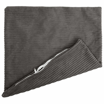 Cushion Cover 2 pcs HEERLEN Dark Grey 55 x 55 cm Corduroy