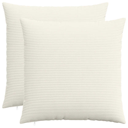 Cushion Cover 2 pcs HEERLEN Cream 55 x 55 cm Corduroy