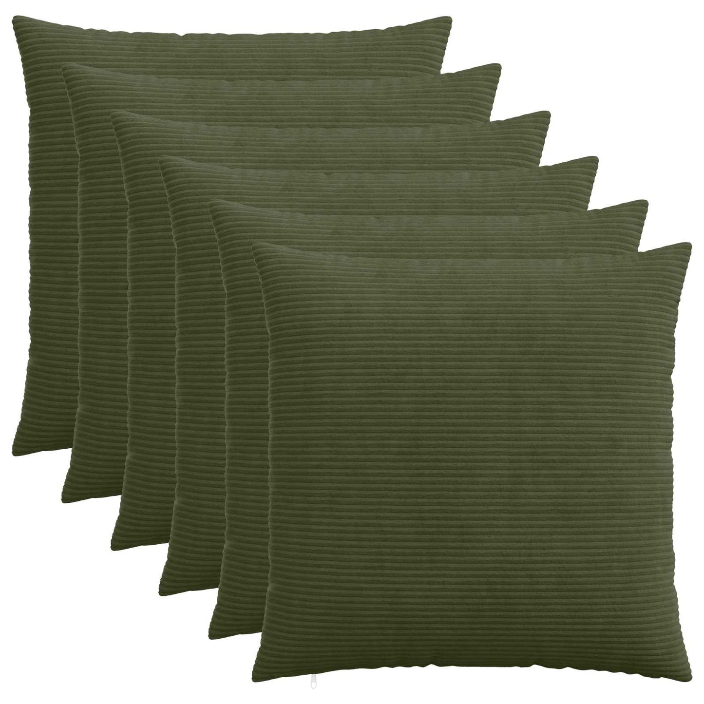 Cushion Cover 6 pcs HEERLEN Green 55 x 55 cm Corduroy