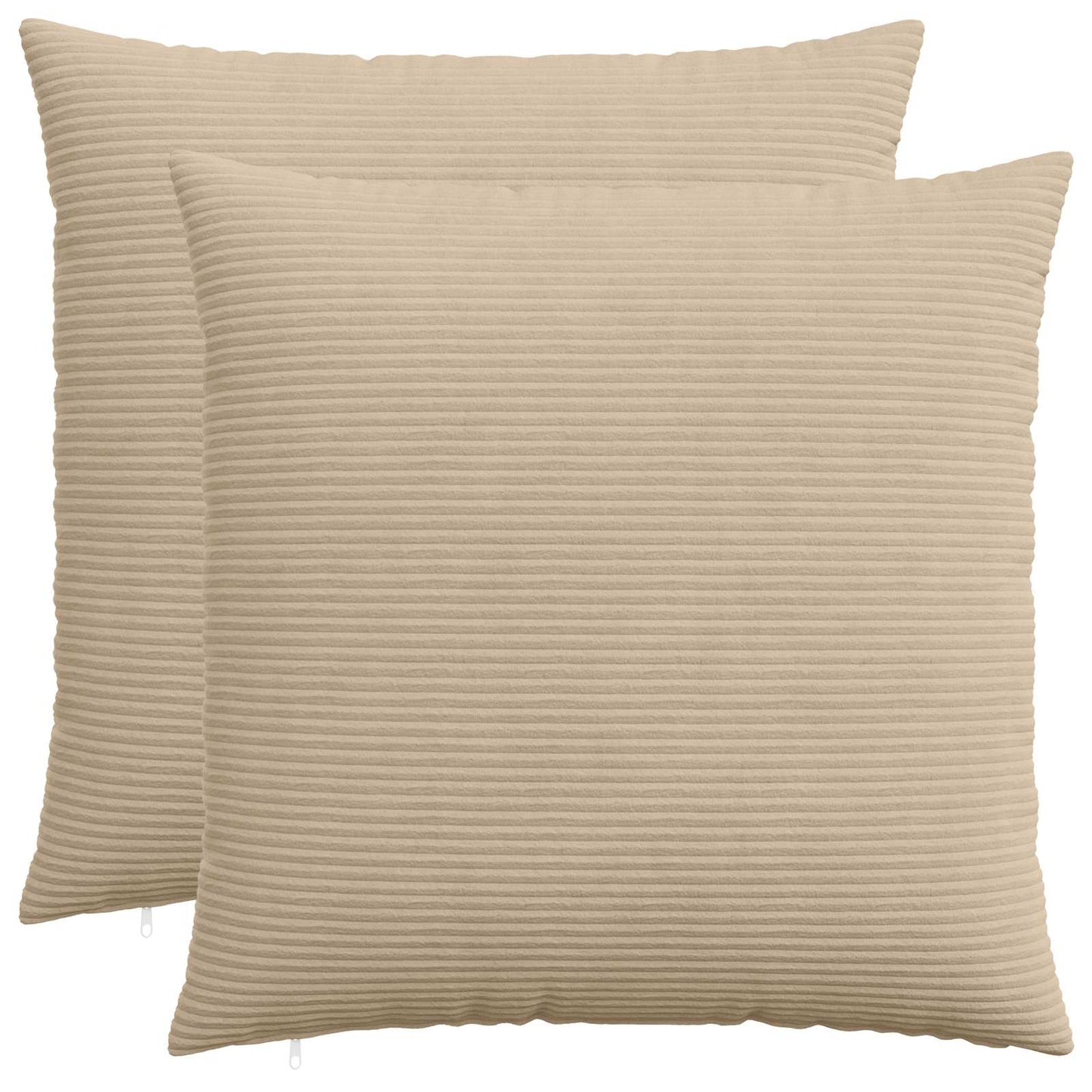Cushion Cover 2 pcs HEERLEN Taupe 55 x 55 cm Corduroy