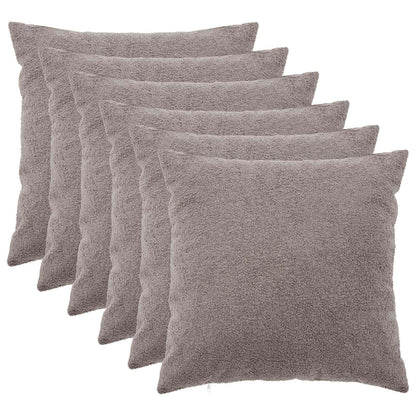 Cushion Cover 6 pcs HEERLEN Light Grey 55 x 55 cm Bouclé