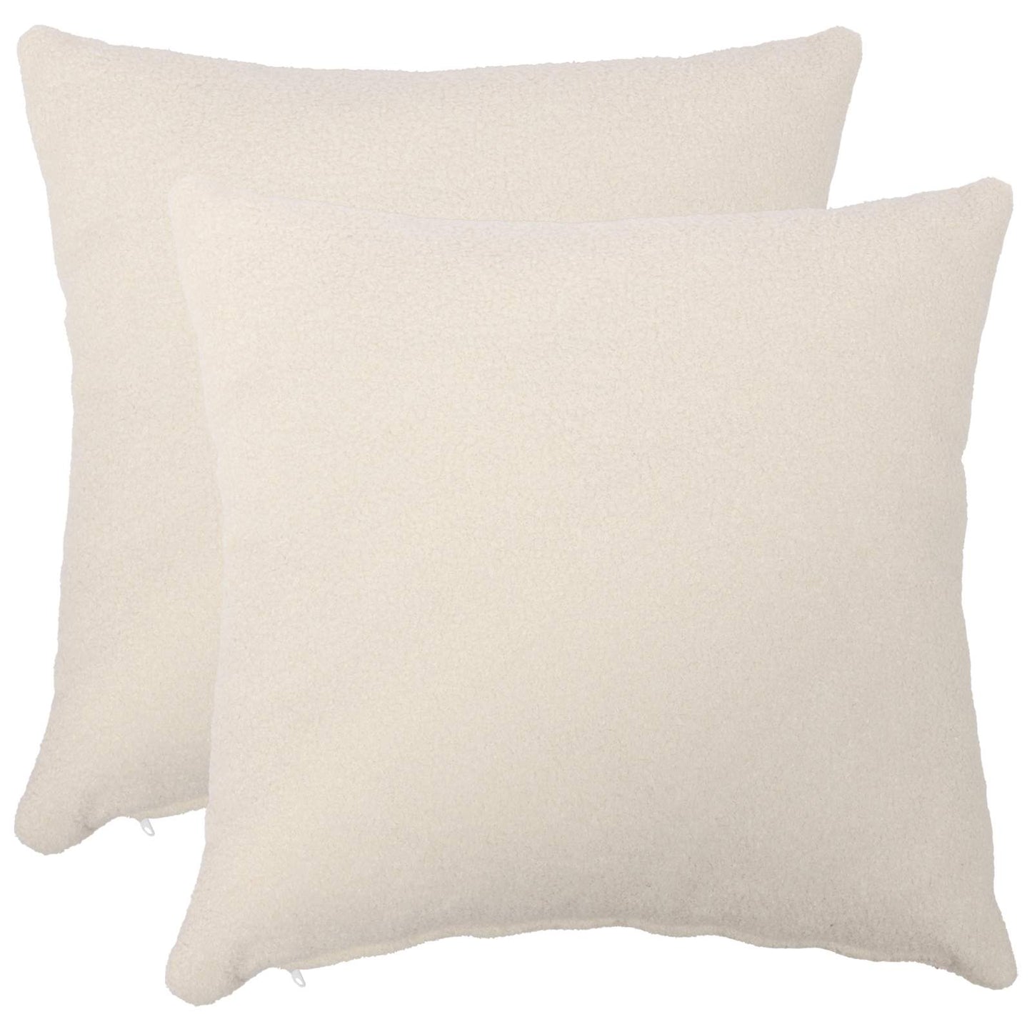 Cushion Cover 2 pcs HEERLEN Cream 55 x 55 cm Bouclé