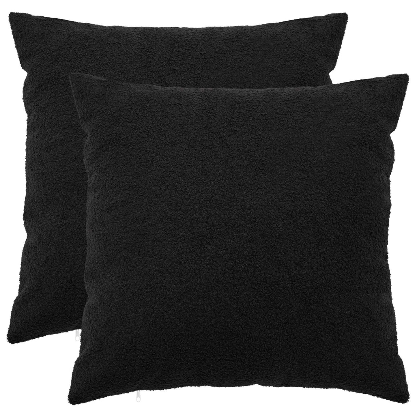 Cushion Cover 2 pcs HEERLEN Black 55 x 55 cm Bouclé