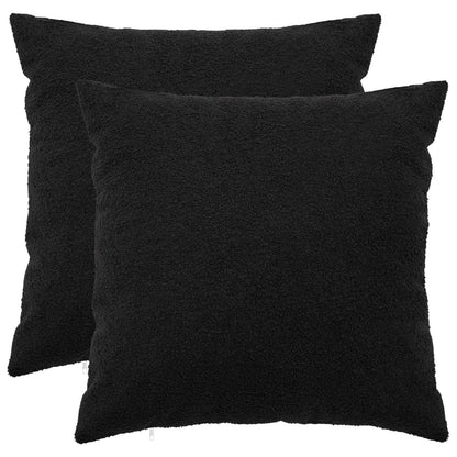Cushion Cover 2 pcs HEERLEN Black 55 x 55 cm Bouclé