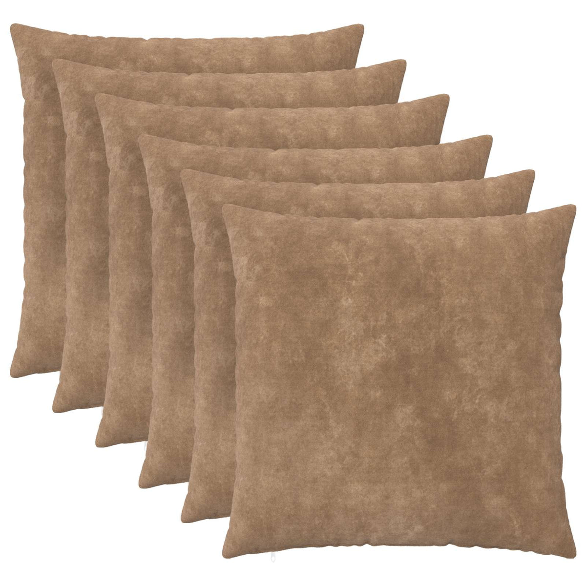 Cushion Cover 6 pcs HEERLEN Taupe 55 x 55 cm Microfiber Fleece