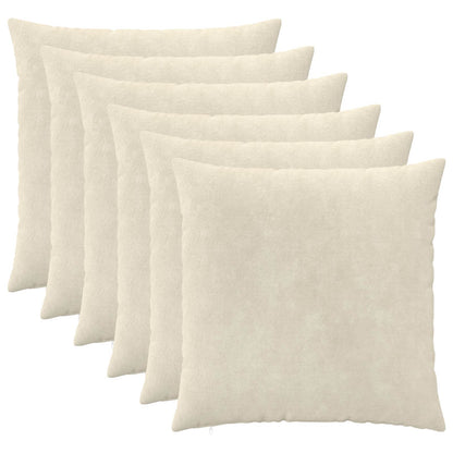 Cushion Cover 6 pcs HEERLEN Cream 55 x 55 cm Microfiber Fleece