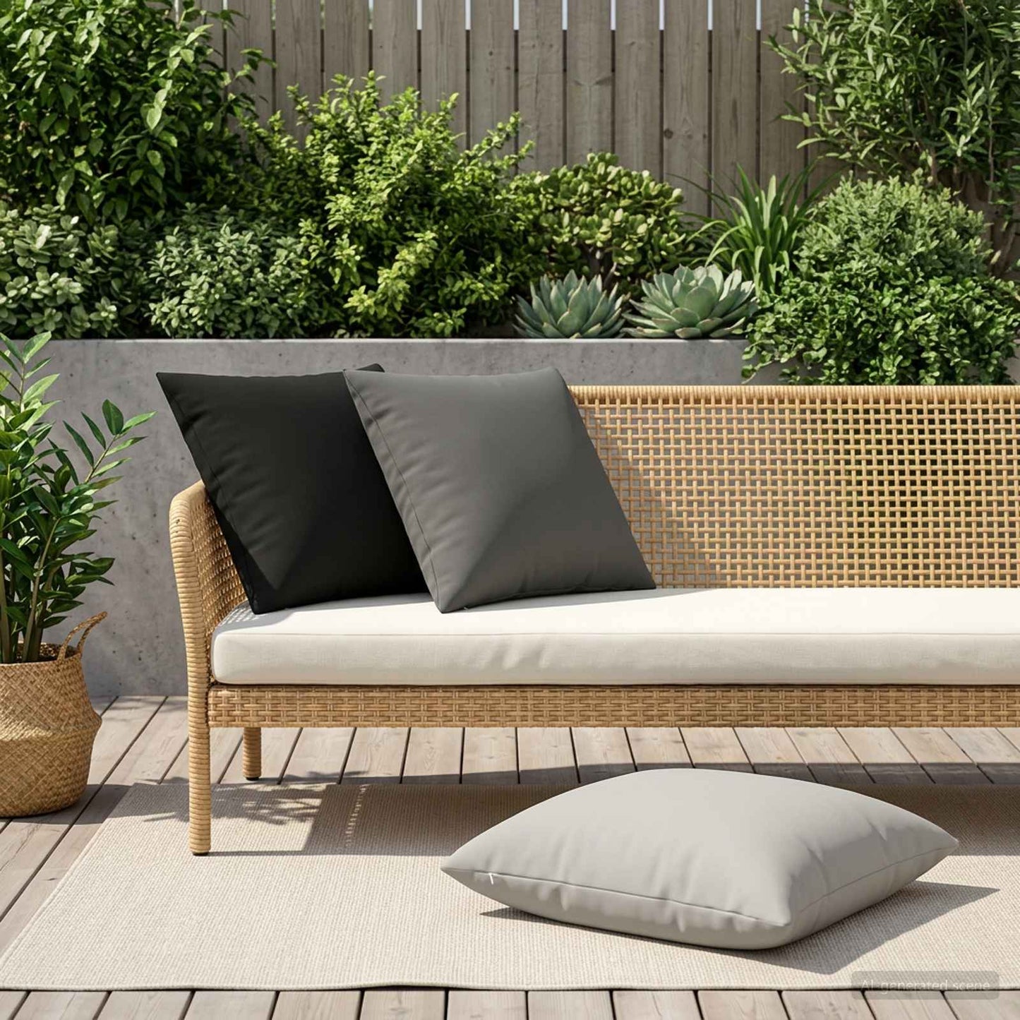 Cushion Cover 2 pcs HEERLEN Grey 60 x 60 cm Polyester