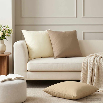 Cushion Cover 2 pcs HEERLEN Taupe 60 x 60 cm Polyester