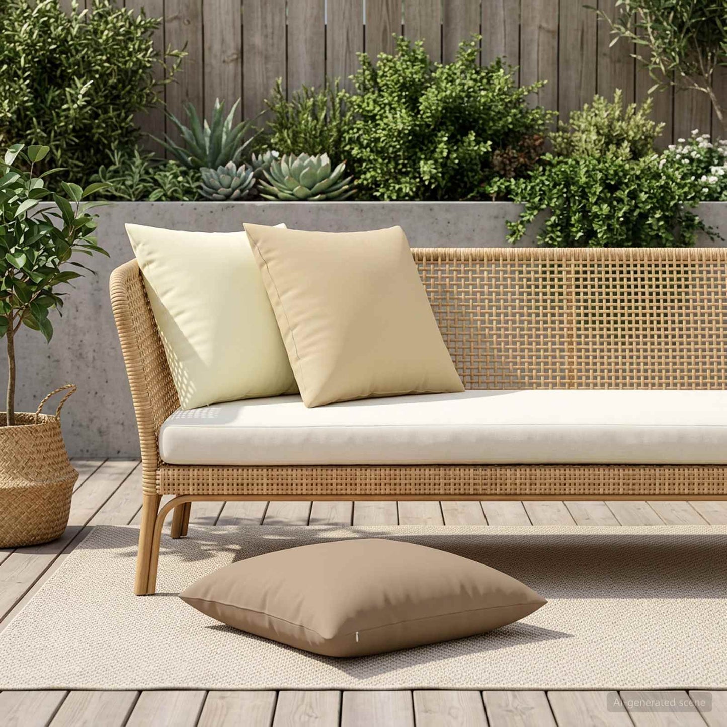 Cushion Cover 2 pcs HEERLEN Taupe 60 x 60 cm Polyester