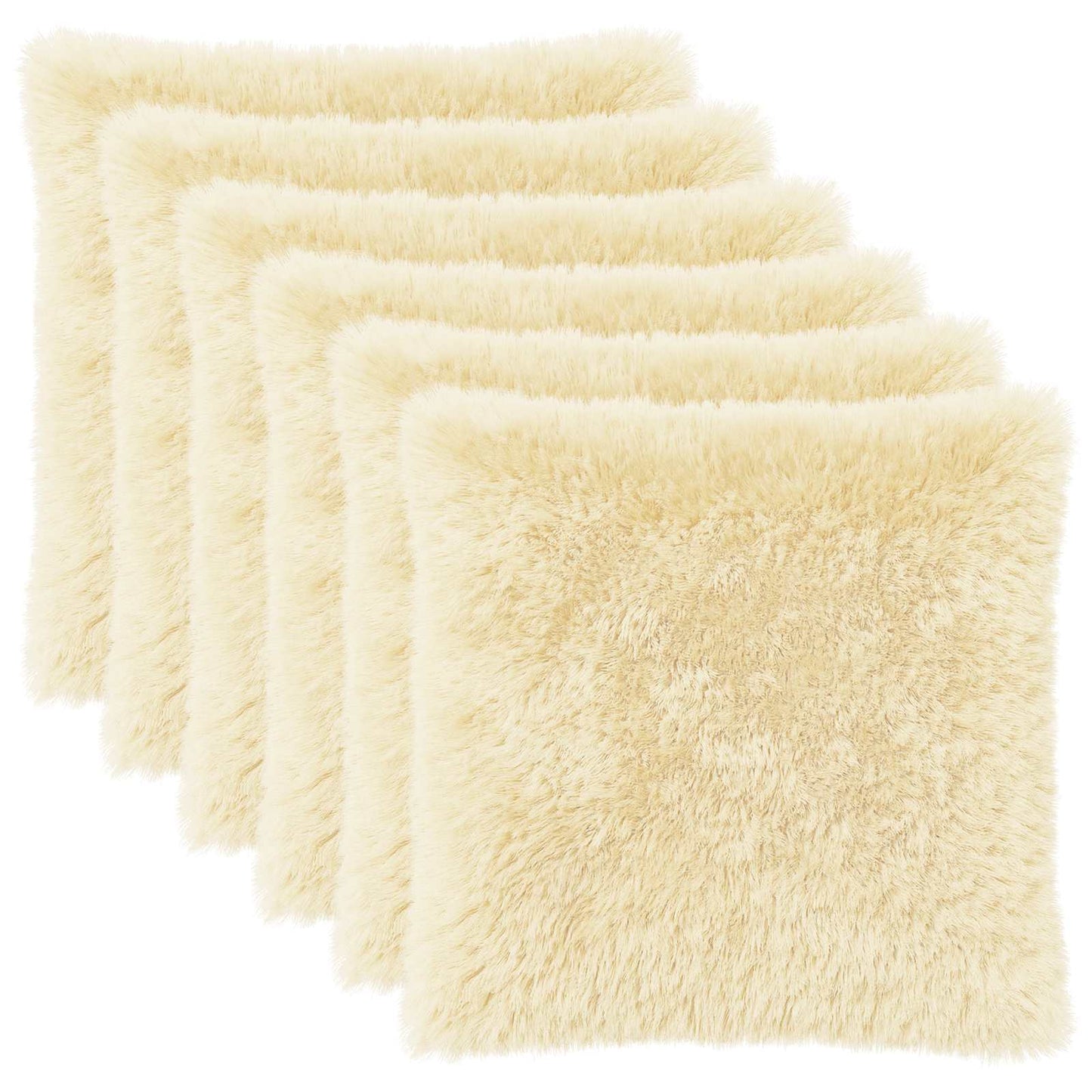 Cushion Cover 6 pcs HEERLEN Cream 55 x 55 cm PV Fleece