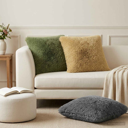Cushion Cover 2 pcs HEERLEN Light Green 60 x 60 cm PV Fleece