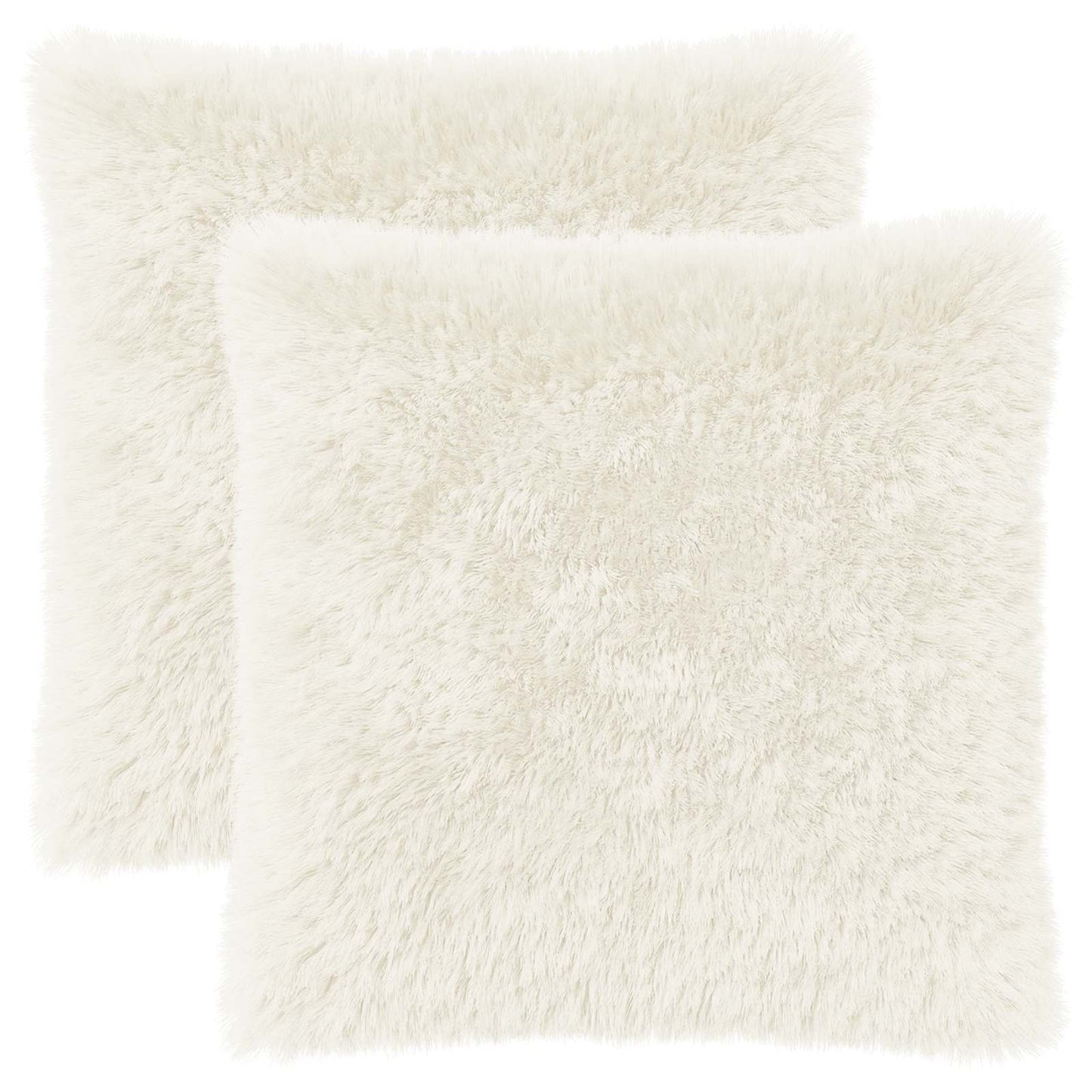 Cushion Cover 2 pcs HEERLEN White 55 x 55 cm PV Fleece