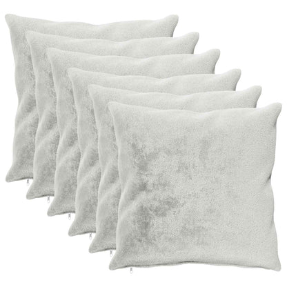 Cushion Cover 6 pcs HEERLEN Light Grey 55 x 55 cm Flannel
