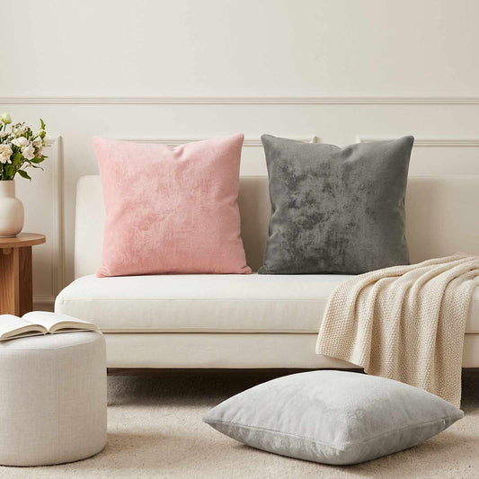 Cushion Cover 2 pcs HEERLEN Pink 55 x 55 cm Flannel